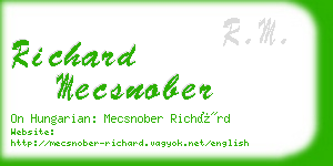 richard mecsnober business card